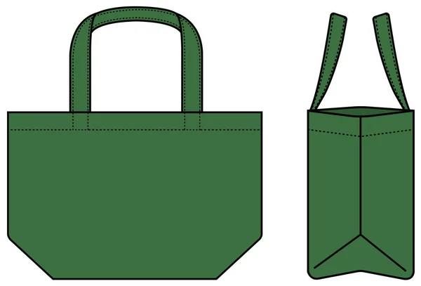 Petit Sac Fourre Tout Écobag Sac Provisions Illustration Vectorielle Modèle — Image vectorielle