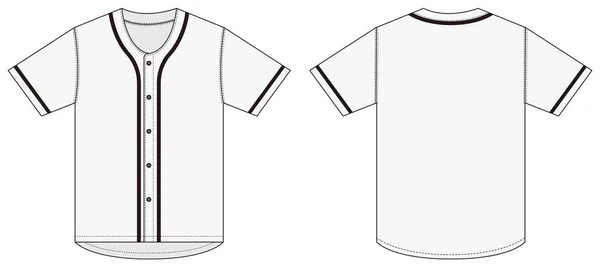 Jersey Shortsleeve Shirt Baseball Uniform Shirt Template Vector Illustration White — Stock Vector