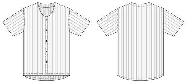 Chemise Manches Courtes Jersey Chemise Uniforme Baseball Illustration Vectorielle Modèle — Image vectorielle