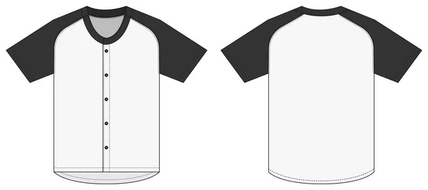 Jersey Tričko Krátkým Rukávem Baseballová Uniforma Košile Vzor Vektorové Ilustrace — Stockový vektor