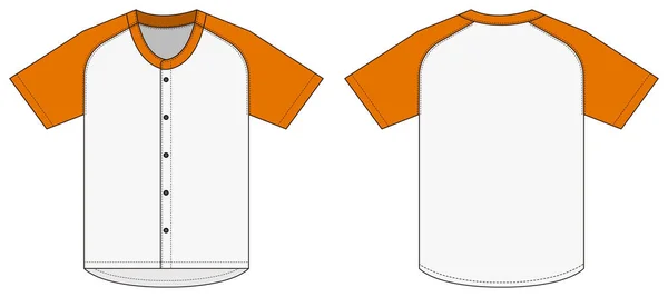Jersey Camiseta Manga Corta Camisa Uniforme Béisbol Plantilla Vector Ilustración — Archivo Imágenes Vectoriales