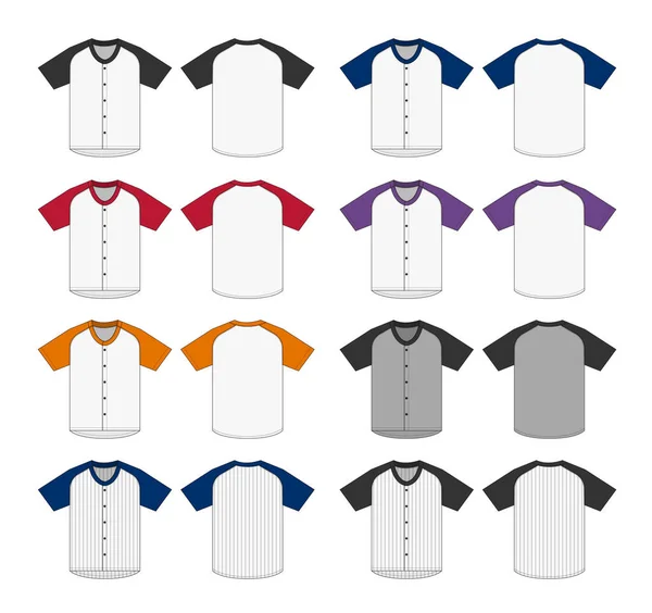 Jersey Camiseta Manga Corta Camisa Uniforme Béisbol Plantilla Vector Ilustración — Vector de stock