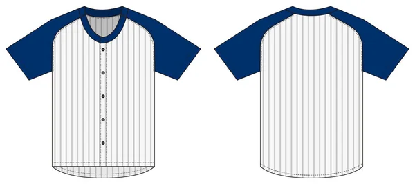 Camisa Manga Curta Jersey Camisa Uniforme Beisebol Modelo Ilustração Vetorial — Vetor de Stock