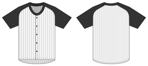 泽西短袖衬衫 棒球制服衬衫 模板矢量插图 — 图库矢量图片