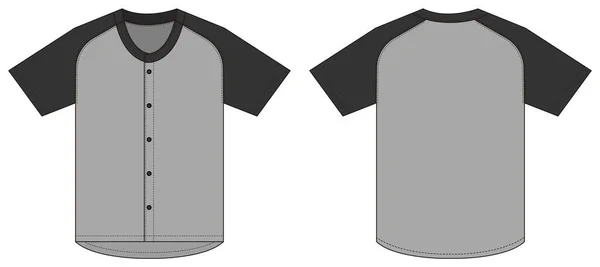 泽西短袖衬衫 棒球制服衬衫 模板矢量插图 — 图库矢量图片