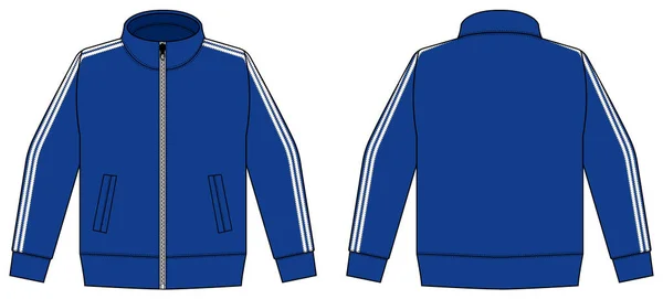Chemise Jersey Manches Longues Veste Sport Illustration Vectorielle Bleu Blanc — Image vectorielle