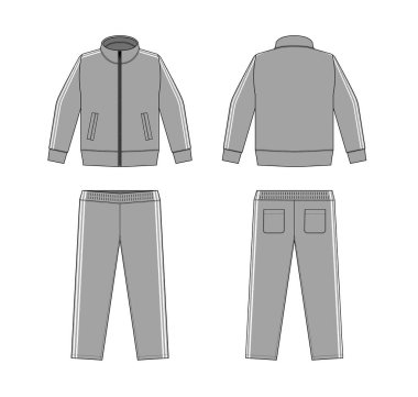 Casual jersey suits (for sports, training etc.) vector illustration set/ white and gray clipart