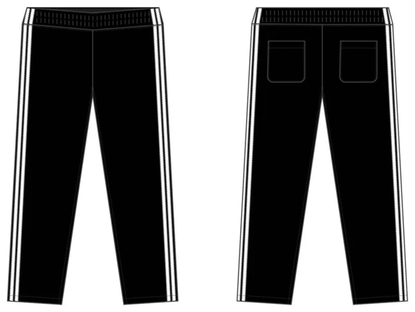 Sports Jersey Pants Vector Template Illustration Black White — Stock Vector