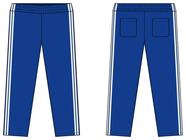 Modèle Pantalon Sport Jersey Vectoriel Illustration Bleu Blanc — Image vectorielle