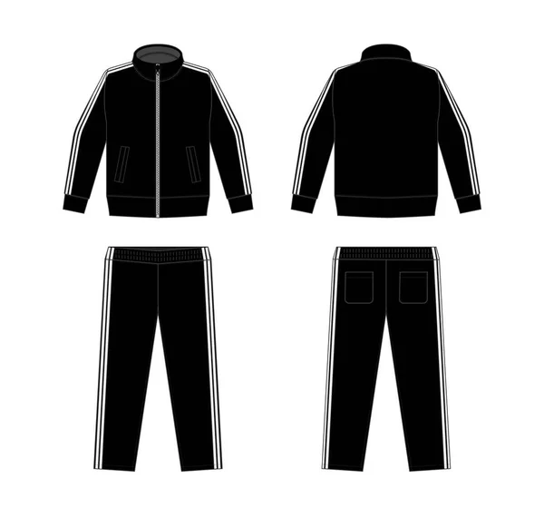 Casual Jersey Pakken Voor Sport Training Etc Vectorillustratieset Wit Zwart — Stockvector