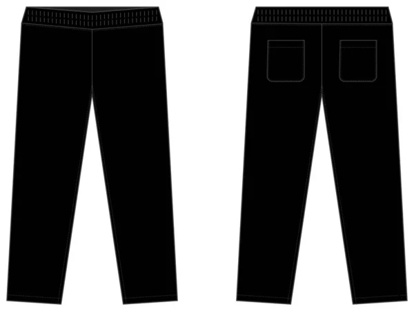 Casual Παντελόνι Φανέλα Sweat Παντελόνι Πρότυπο Διανυσματική Απεικόνιση Μαύρο — Διανυσματικό Αρχείο