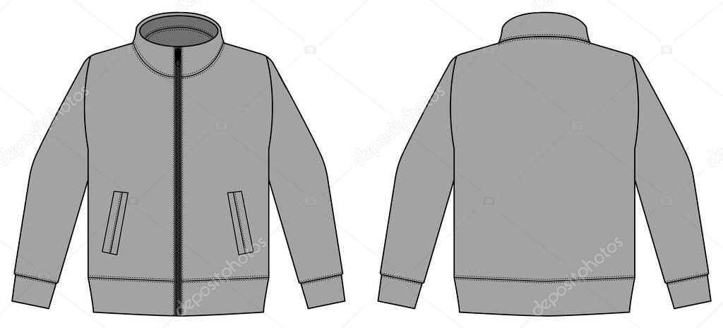 Casual jersey shirt (sports training wear ) vector illustration / gray