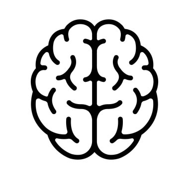 Bir beynin vektör simgesi çizimi