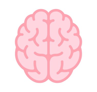 Bir beynin vektör simgesi çizimi