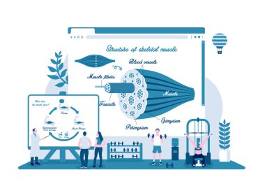 Bir fitness temalı vektör illüstrasyonları