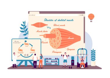 Bir fitness temalı vektör illüstrasyonları