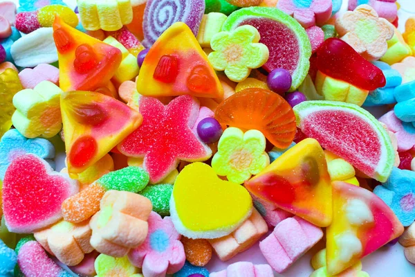 Veel Desserts Lolly Liggen Het Bord Voedsel Voor Kinderen — Stockfoto
