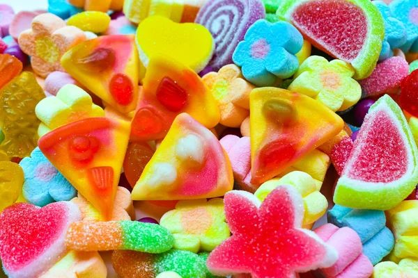 Veel Desserts Lolly Liggen Het Bord Voedsel Voor Kinderen — Stockfoto