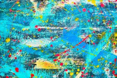 Birçok yağ lekesi olan tuvaldeki soyut sanat eserleri