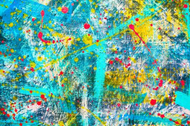 Birçok yağ lekesi olan tuvaldeki soyut sanat eserleri