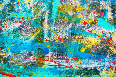 Birçok yağ lekesi olan tuvaldeki soyut sanat eserleri