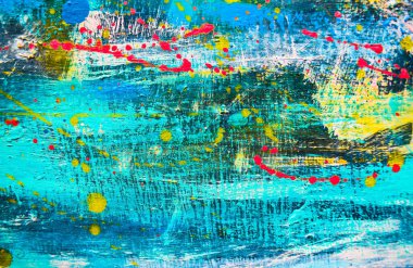 Birçok yağ lekesi olan tuvaldeki soyut sanat eserleri