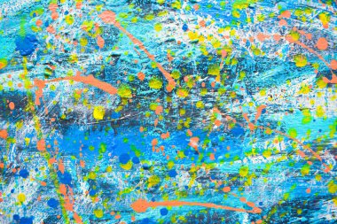 Birçok yağ lekesi olan tuvaldeki soyut sanat eserleri