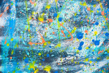 Birçok yağ lekesi olan tuvaldeki soyut sanat eserleri