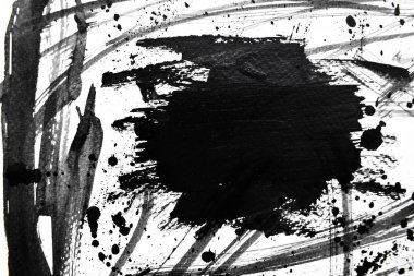 Beyaz kağıda siyah mürekkep damlacıkları