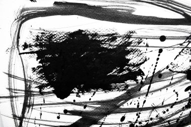 Beyaz kağıda siyah mürekkep damlacıkları