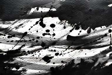 Arka plan siyaha boyanır. Mürekkep ve suluboya sanatından yaratıcı soyut sanat.