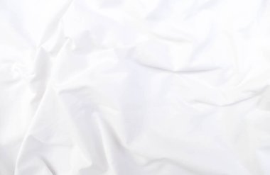Soyut beyaz kumaş dokusu arkaplanı. Dalgalı beyaz kumaş.