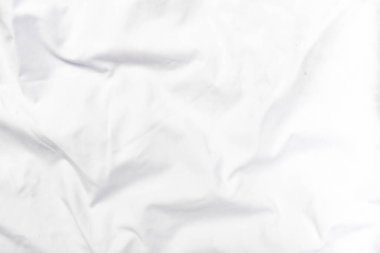 Soyut beyaz kumaş dokusu arkaplanı. Dalgalı beyaz kumaş.