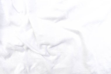 Soyut beyaz kumaş dokusu arkaplanı. Dalgalı beyaz kumaş.