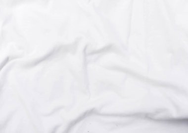 Soyut beyaz kumaş dokusu arkaplanı. Dalgalı beyaz kumaş.