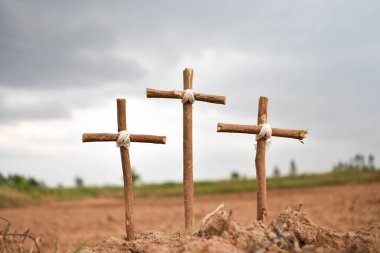 Yükseliş Günü konsepti dini sembolizm. İsa öldü ve yeniden dirildi..