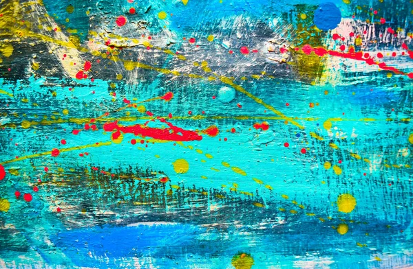 Abstrakti Taide Kankaalle Monia Öljytahroja Hajallaan — kuvapankkivalokuva