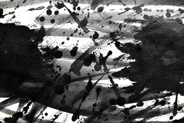 Fondo Salpicado Negro Sobre Papel Arte Abstracto Creativo Tinta Acuarela — Foto de Stock