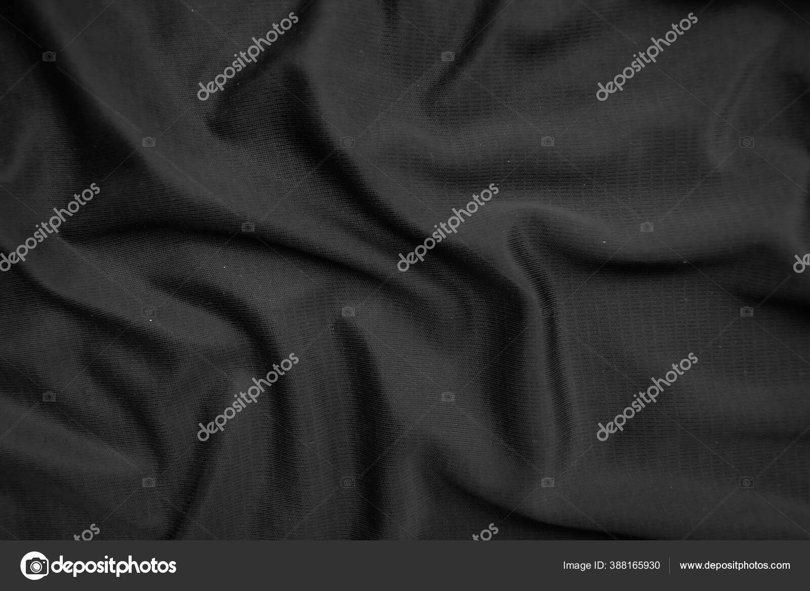 Background Texture Black Cloth Abstract Dark Wavy Soft Fabric