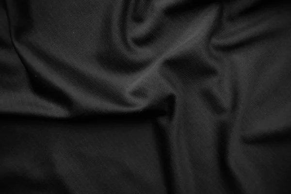 Konsystencja Tła Czarny Materiał Streszczenie Ciemne Fale Miękkie Tkanina Jest — Zdjęcie stockowe