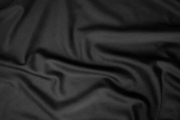 Background Texture Black Cloth Abstract Dark Wavy Soft Fabric Wrinkled — Stock Photo, Image