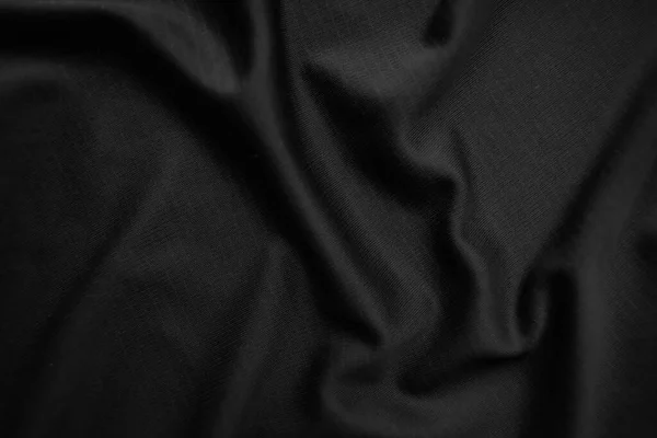 Background Texture Black Cloth Abstract Dark Wavy Soft Fabric Wrinkled — Stock Photo, Image