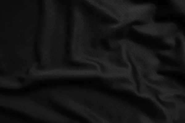 Background Texture Black Cloth Abstract Dark Wavy Soft Fabric Wrinkled — Stock Photo, Image