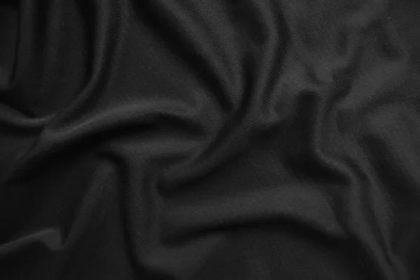 Konsystencja Tła Czarny Materiał Streszczenie Ciemne Fale Miękkie Tkanina Jest — Zdjęcie stockowe