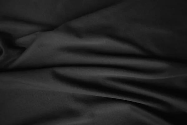 Background Texture Black Cloth Abstract Dark Wavy Soft Fabric Wrinkled — Stock Photo, Image