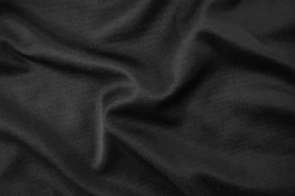 Background Texture Black Cloth Abstract Dark Wavy Soft Fabric Wrinkled — Stock Photo, Image