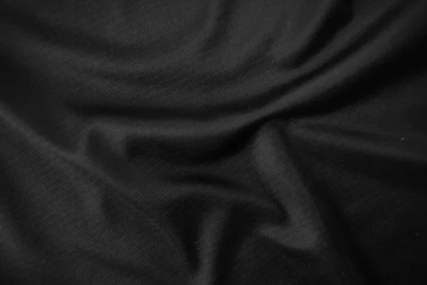 Background Texture Black Cloth Abstract Dark Wavy Soft Fabric Wrinkled — Stock Photo, Image