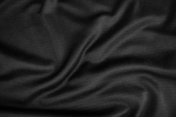 Pozadí Textura Černá Látka Abstraktní Tmavé Vlnité Měkké Látka Pomačkaná — Stock fotografie