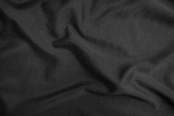 Background Texture Black Cloth Abstract Dark Wavy Soft Fabric Wrinkled — Stock Photo, Image