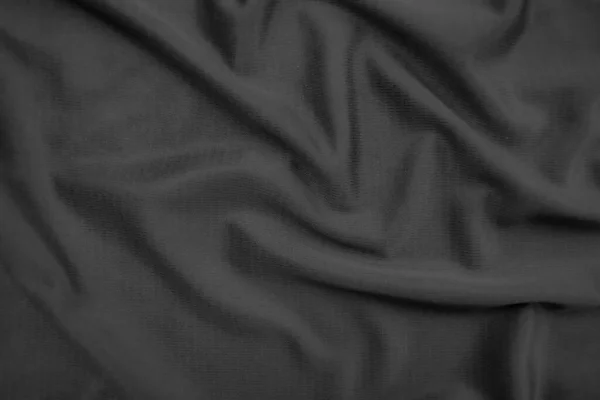 Background Texture Black Cloth Abstract Dark Wavy Soft Fabric Wrinkled — Stock Photo, Image